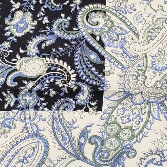 New ANN TAYLOR Paisley Silk Little Scarf In Light Enchanted Blue - Picture 5 of 8